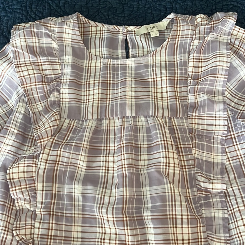 Loft Ruffled Peasant Top